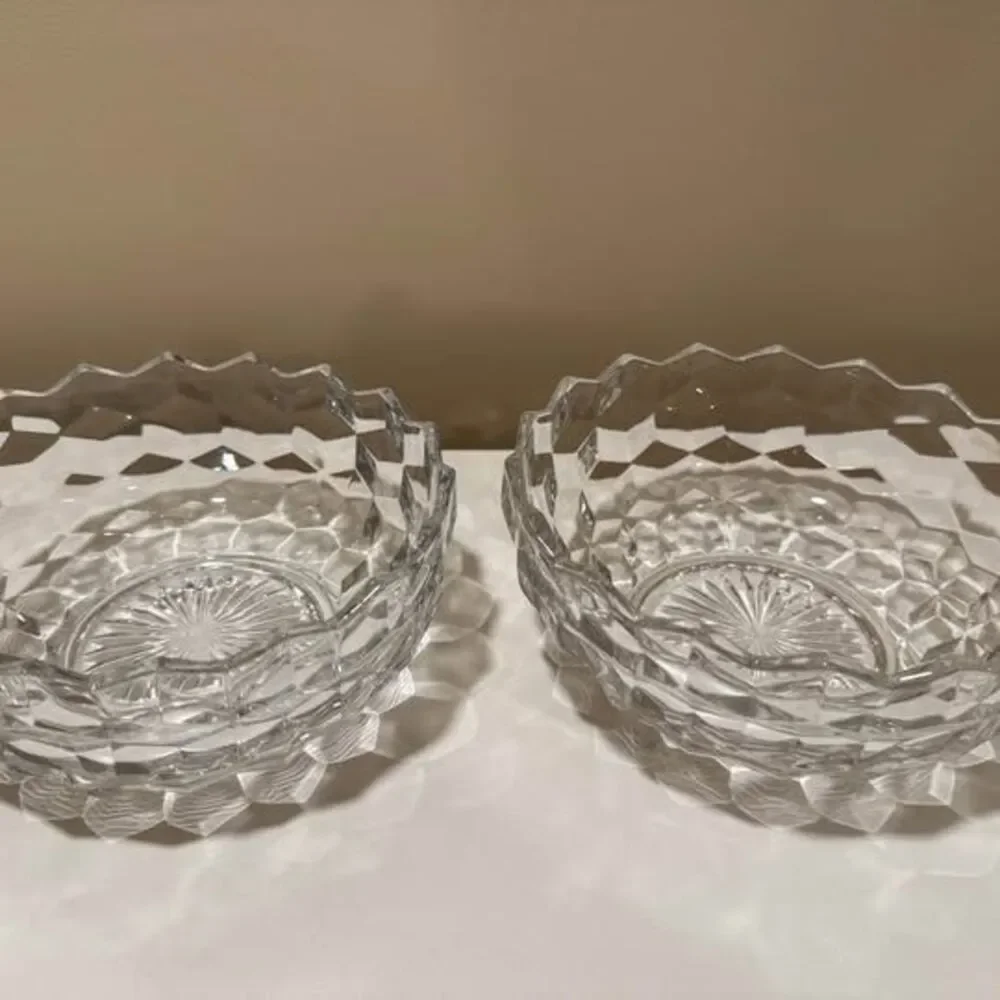 ONE Medium Diamond Cut Glass Bowl (2 of 2)